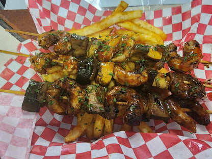 Shrimp Kabobs with side